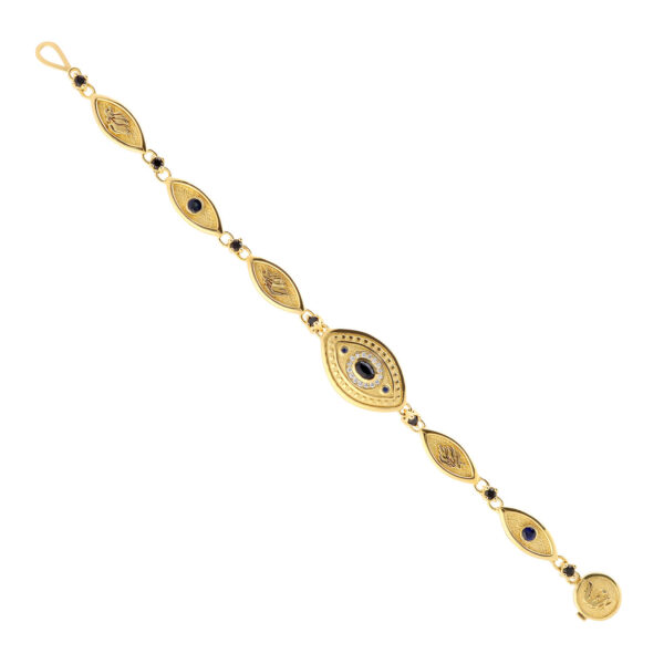 The Black marquise Onyx & Blue Sapphire Man Craft Bracelet - Image 2
