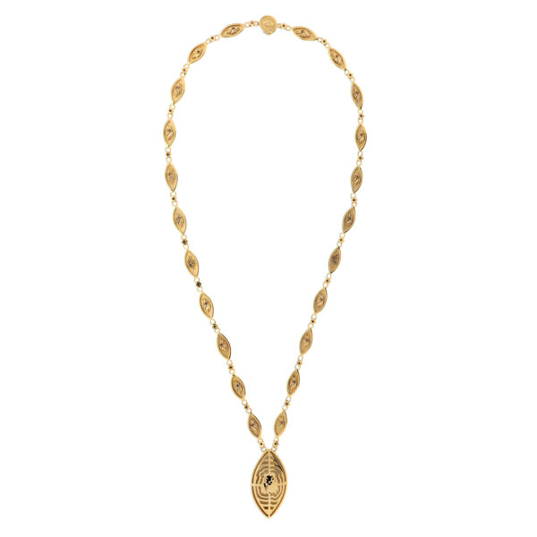 The Black marquise Onyx & Blue Sapphire Man Craft Necklace - Image 4