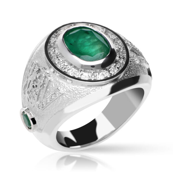 The Green Emerald Man Craft Ring